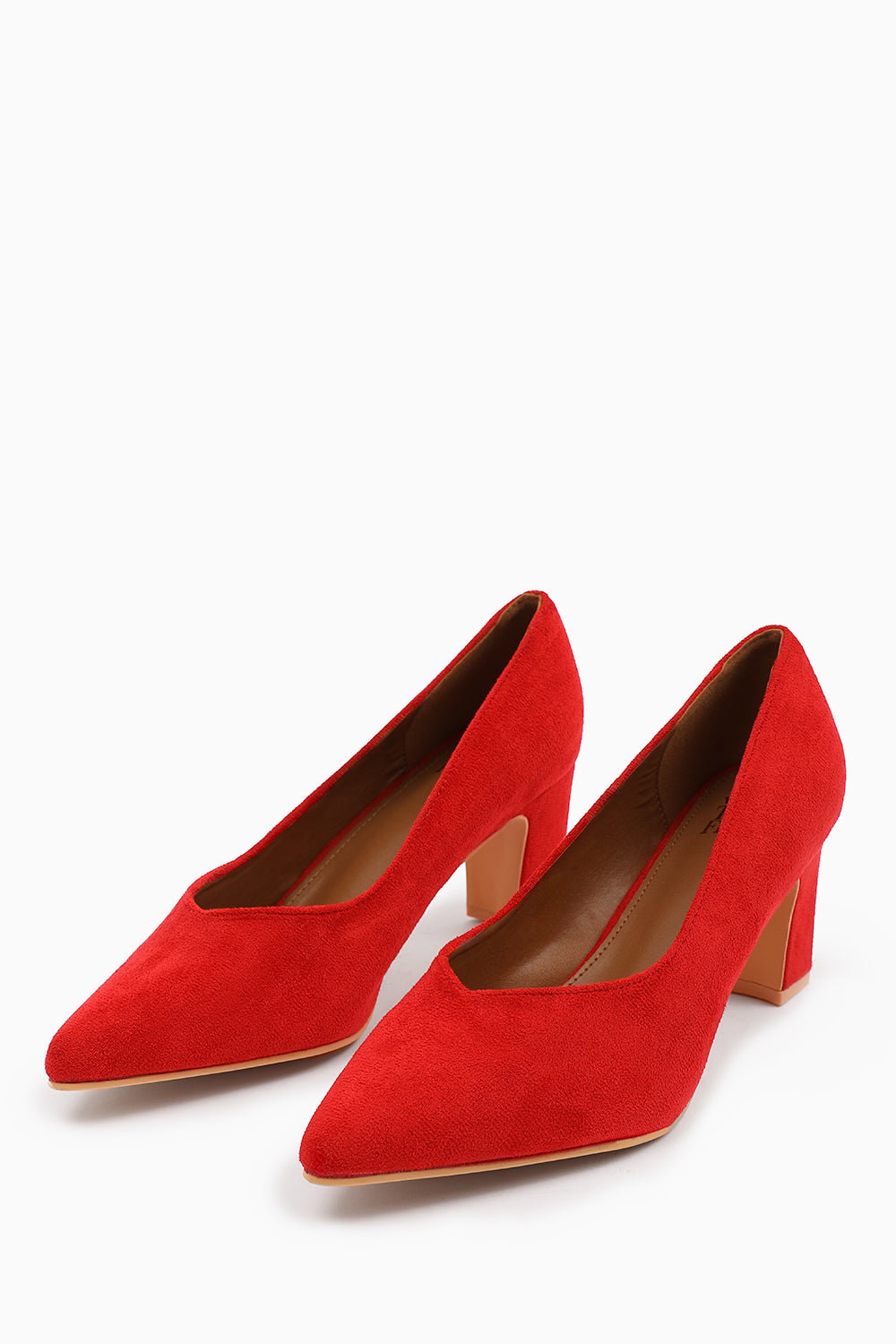 Red 'Ava' Block Heel With Pointed Toe, Image 3 of 4