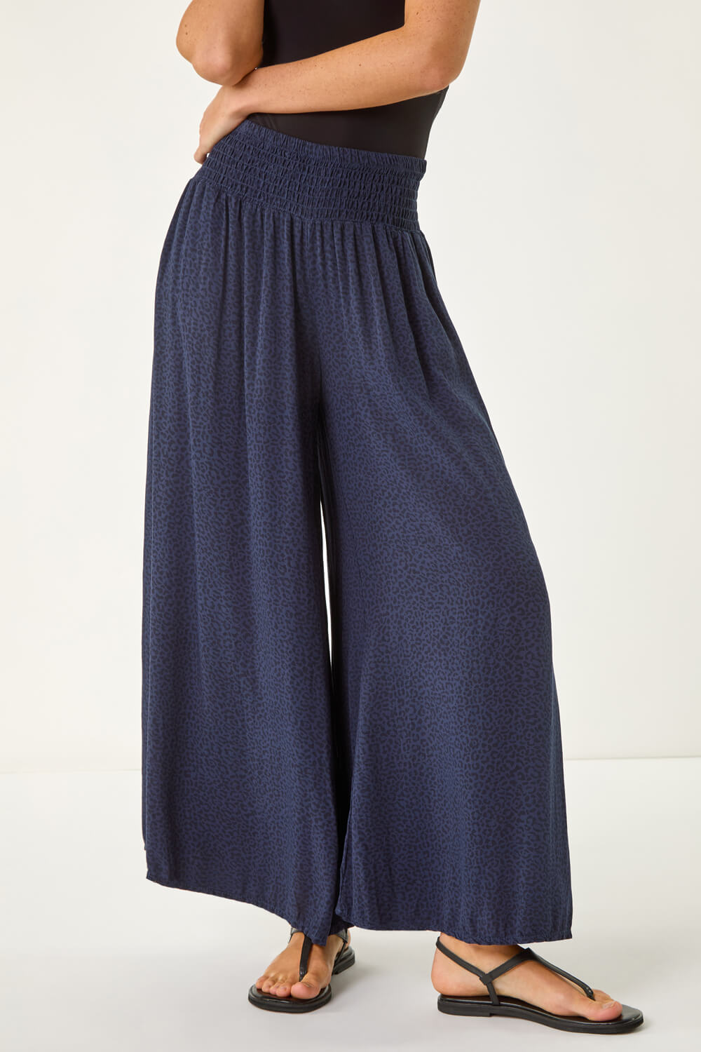Relaxed Animal Print Wide Leg Trouser, Image 5 of 5
