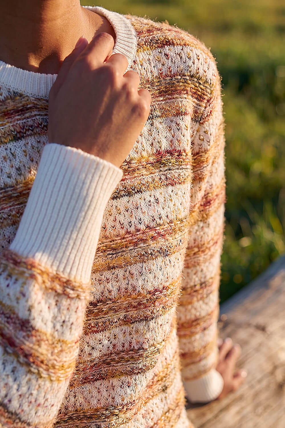 Copper Space Dye Stripe Knit Jumper, Image 5 of 4