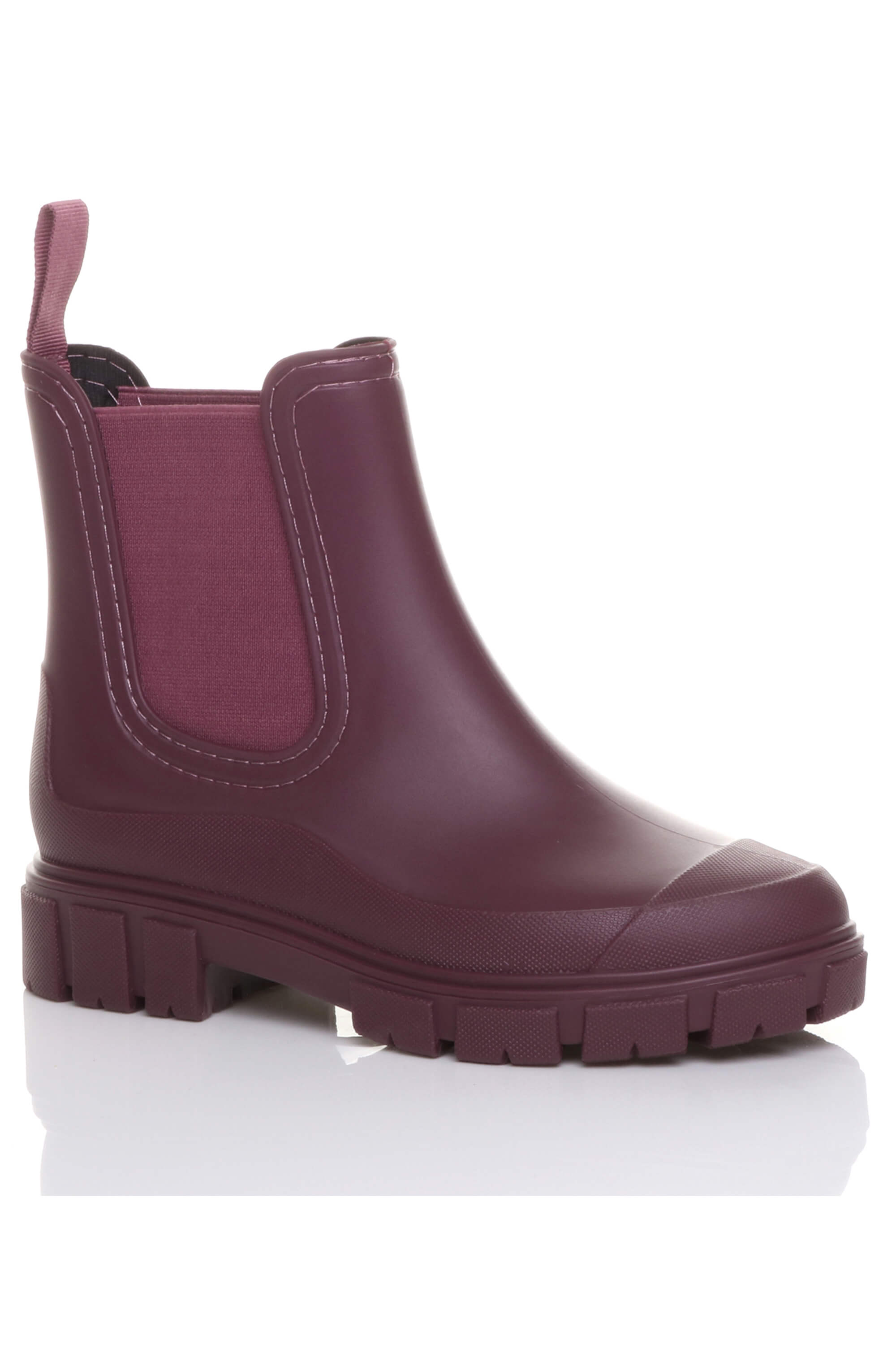Burgundy Wellies Chelsea Ankle Boots Wellingtons, Image 1 of 6