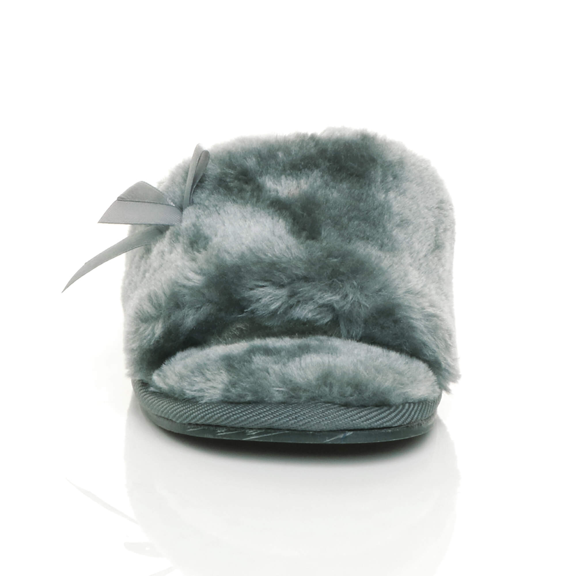 Grey AJVANI Grey Peep Toe Sandals Slippers, Image 6 of 6