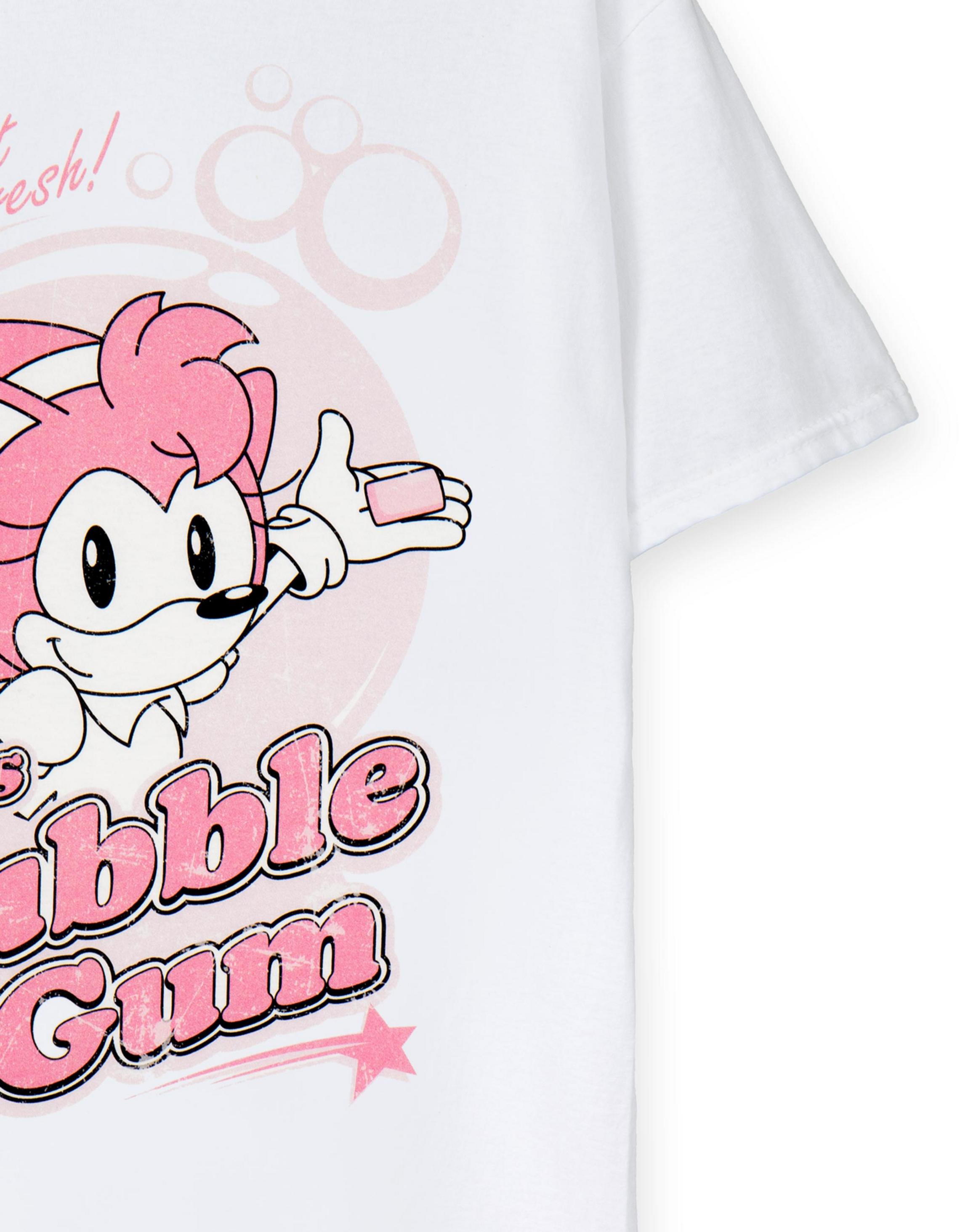 White Sonic the Hedgehog Amy's Bubblegum T-Shirt, Image 4 of 6