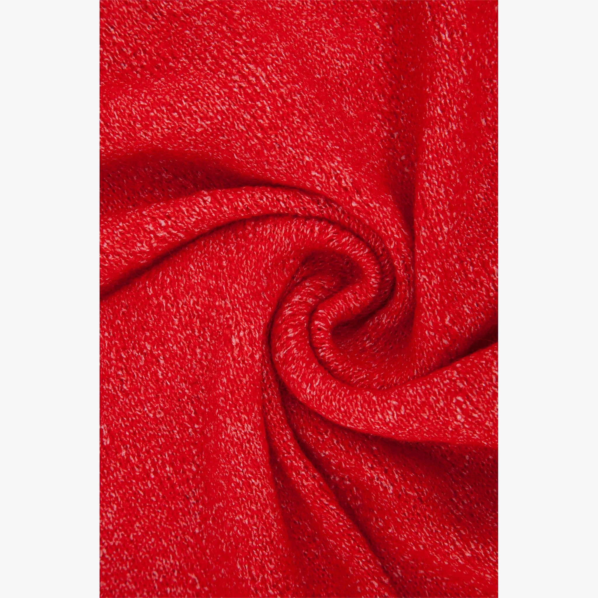 Red Plain Wool Blend Winter Scarf, Image 2 of 2