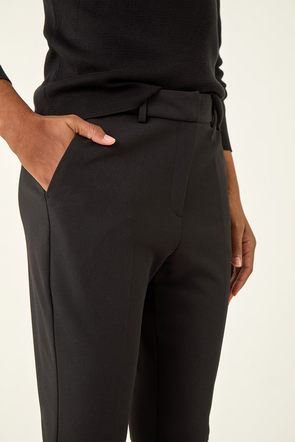 Black Tapered Leg Smart Trouser, Image 6 of 5