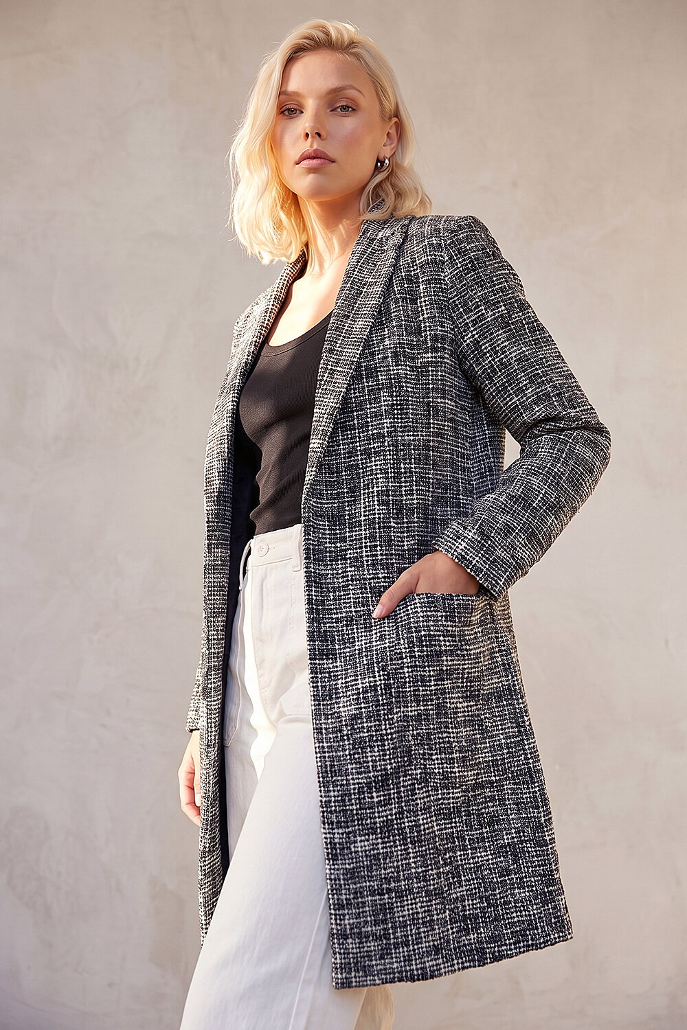 Black Petite Boucle Jacket, Image 1 of 4
