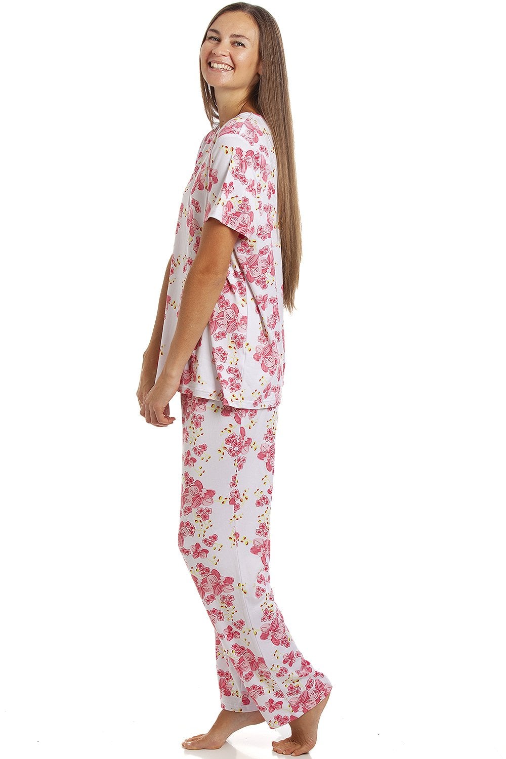 Pink Camille Lingerie Pink Spandex Full Length Pyjama Set, Image 4 of 5