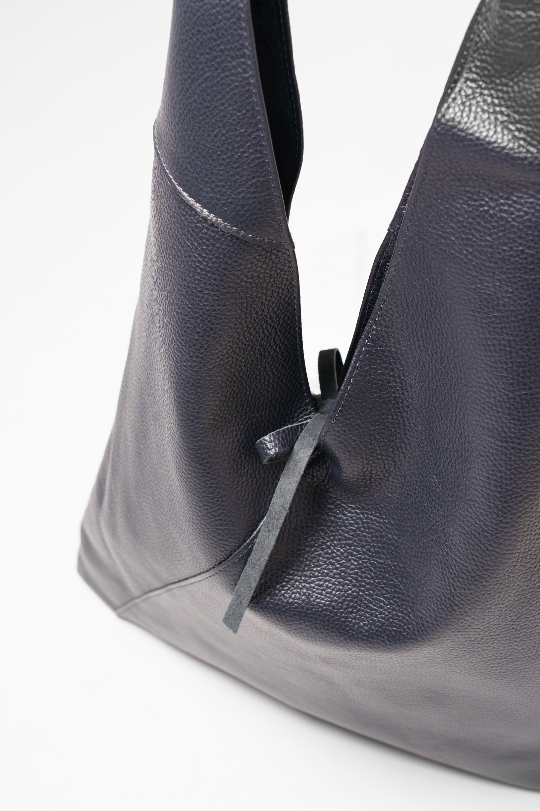 Navy Blue Italian Leather Shoulder Bag, Image 2 of 2