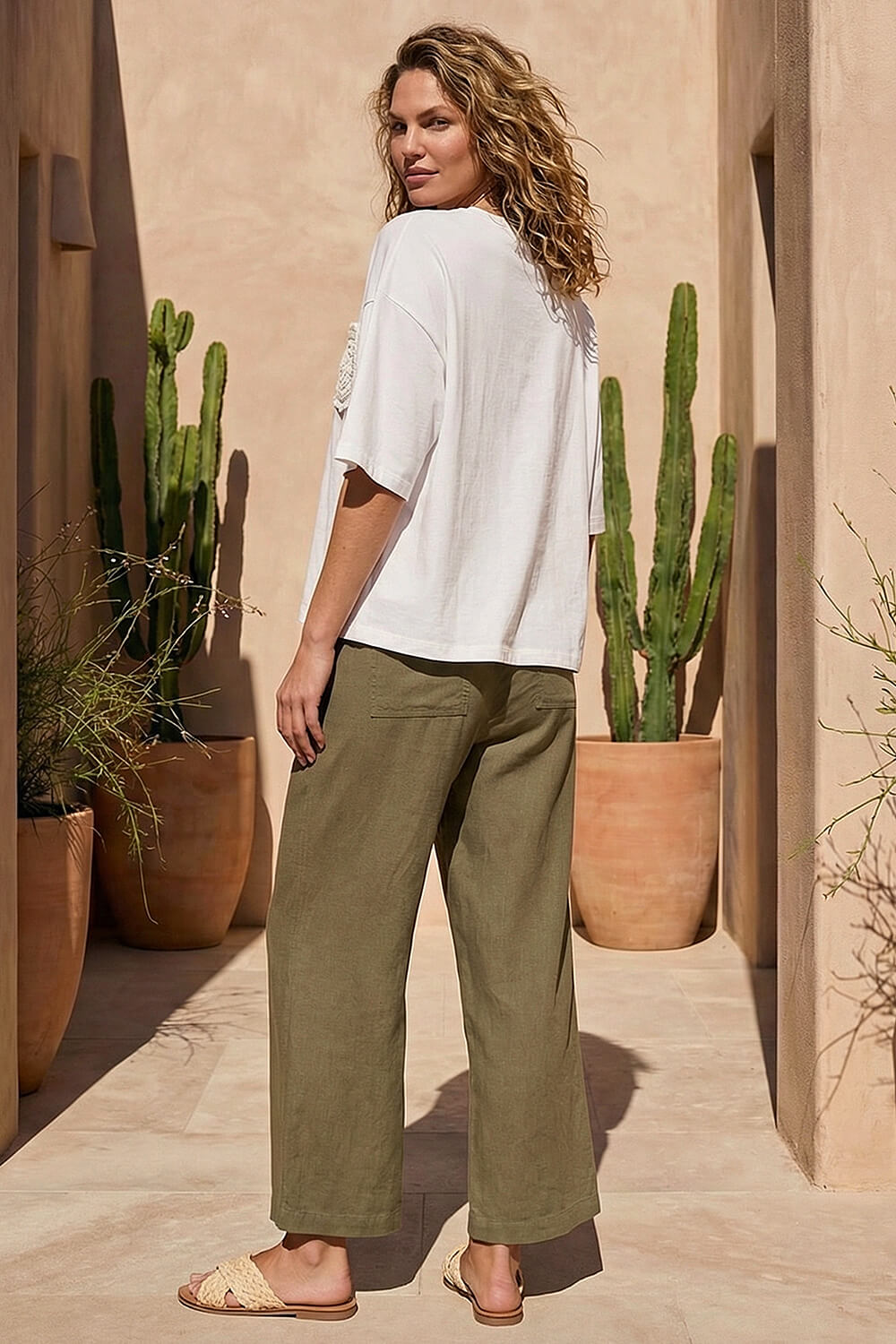 Ivory Textured Pocket T-Shirt, Image 4 of 4
