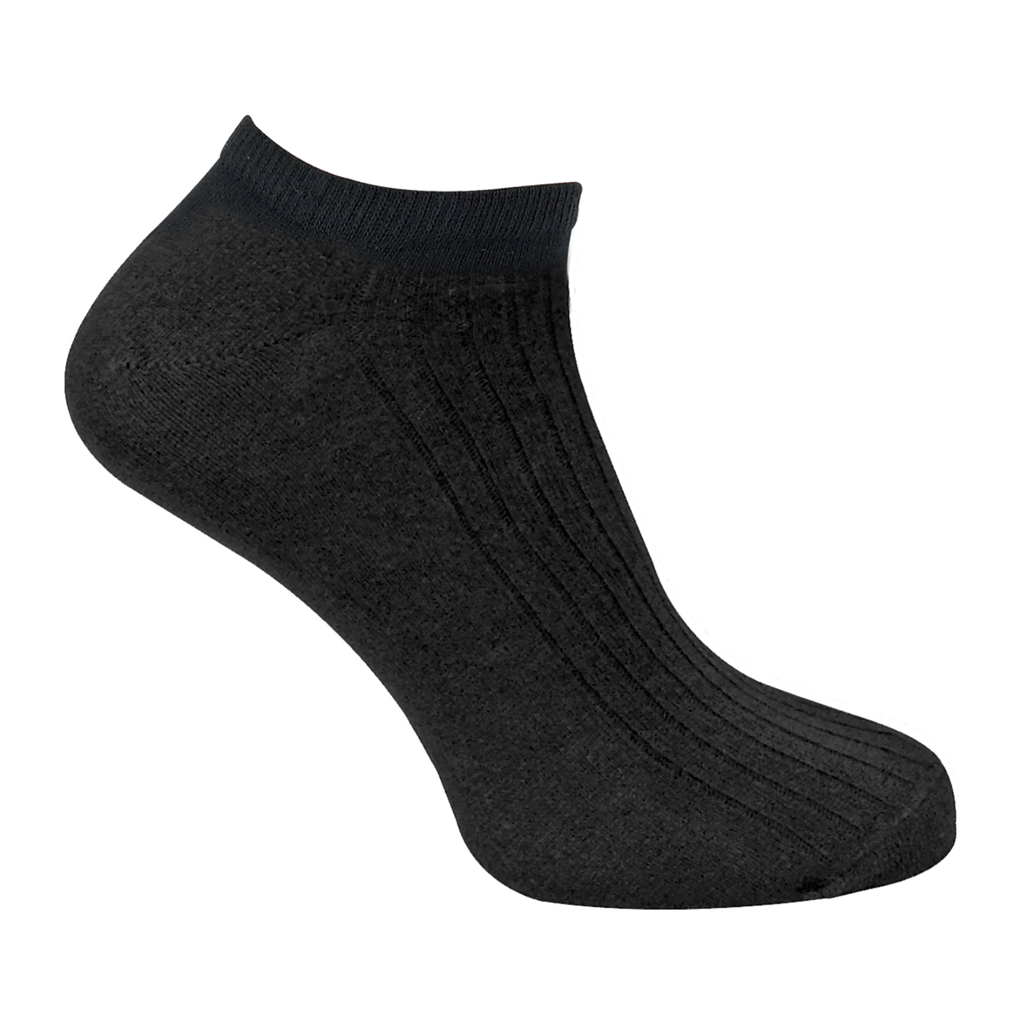 Black 3 Pack Wo 100% Cotton Trainer Socks, Image 4 of 5