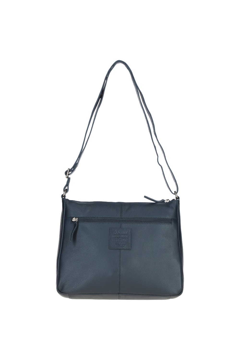 Navy 'Aintree' Genuine Leather Shoulder Bag, Image 4 of 4