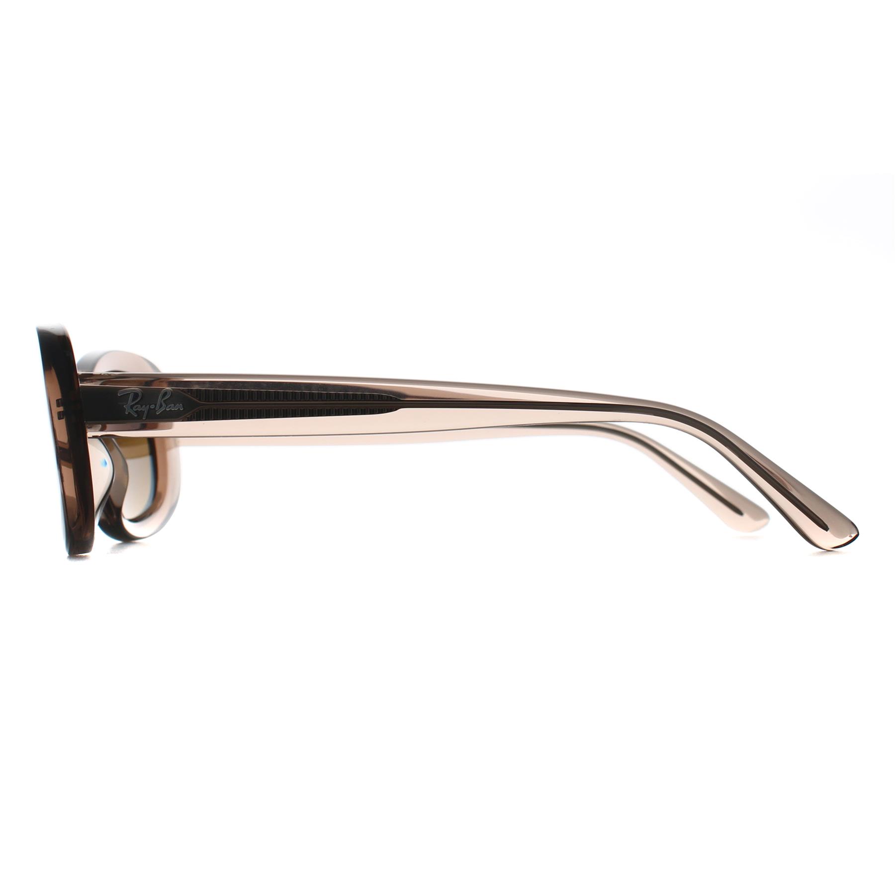 Brown Ray-Ban Brown Oval Transparent Beige Brown Gradient Polarized RB2221, Image 3 of 3