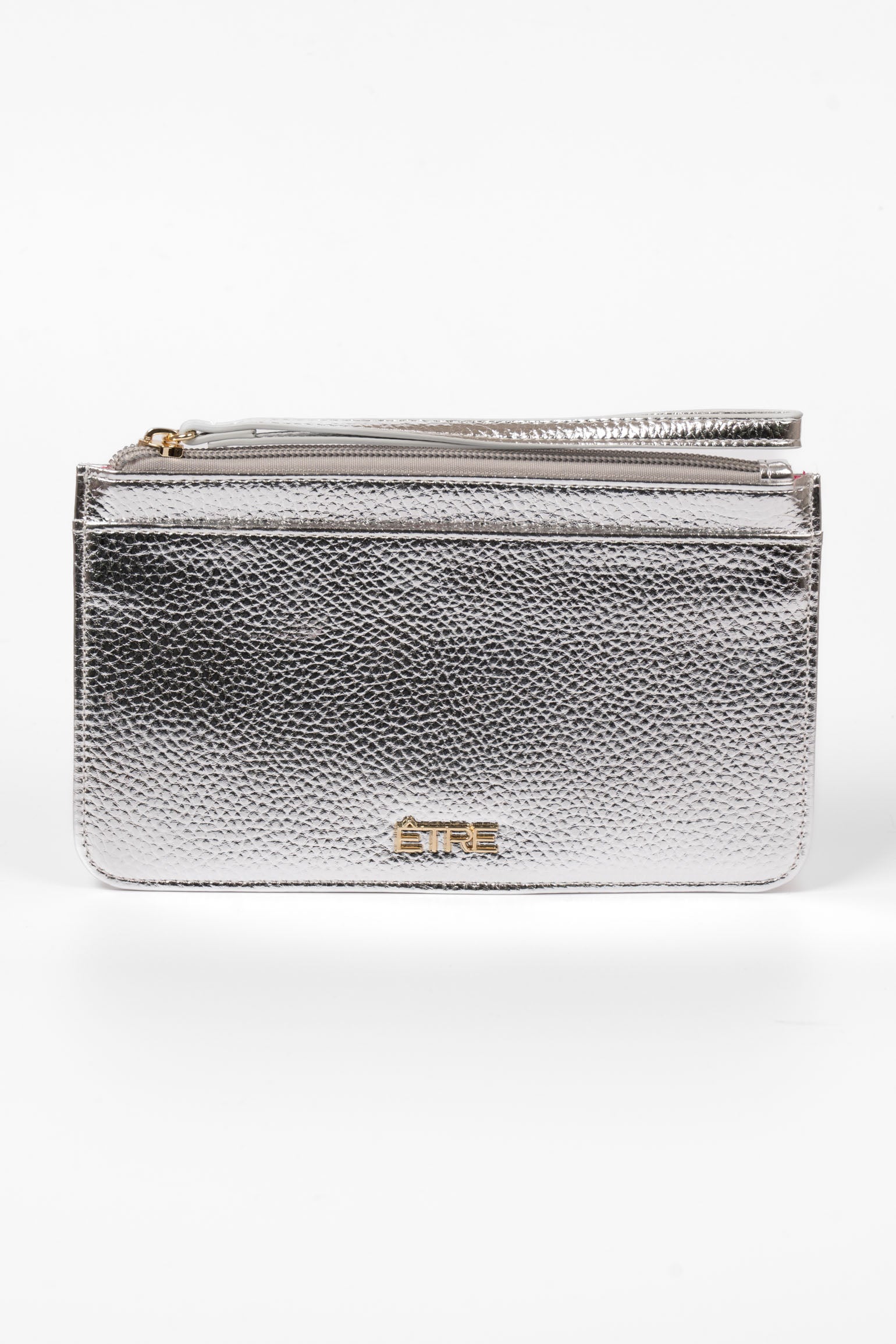 Silver Metallic Passport Holder Clutch Wallet, Image 1 of 2
