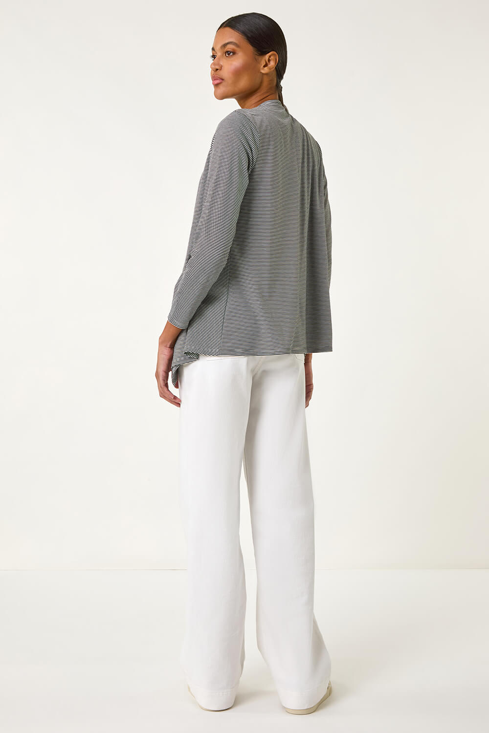 Black Waterfall Stetch Jersey Cardigan, Image 4 of 5