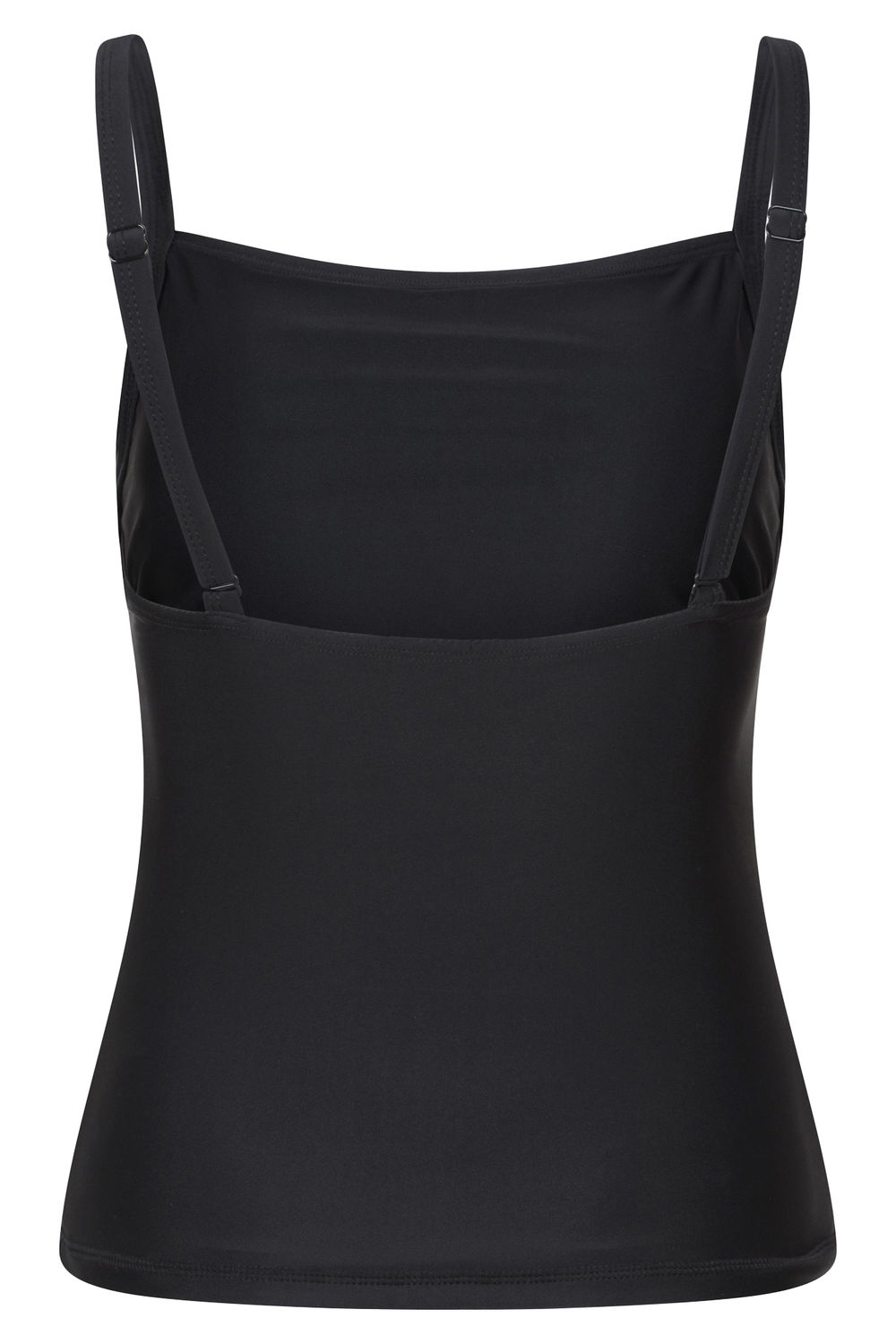 Black Plain Tummy Control Tankini Top, Image 2 of 3