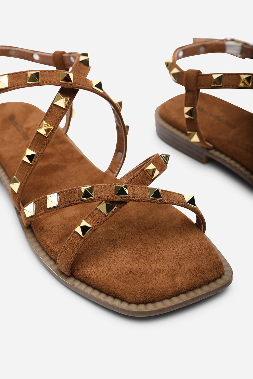 Brown 'Montana' Gladiator Sandal With Stud Detail, Image 5 of 6