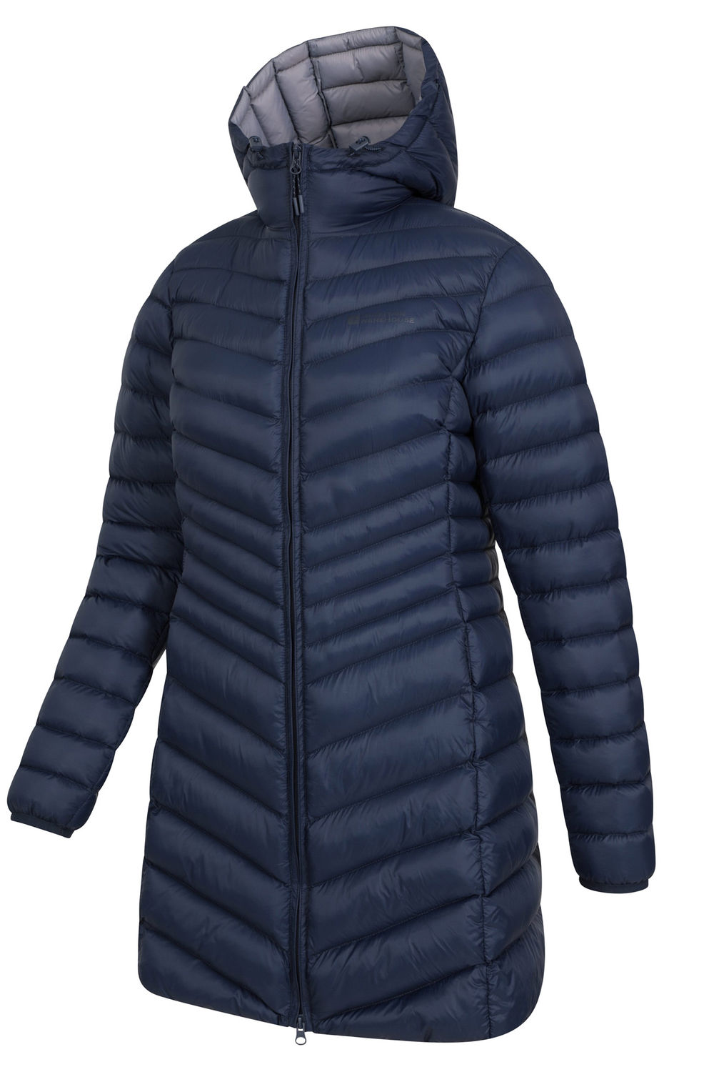 Navy Florence Long Padded Jacket, Image 4 of 8