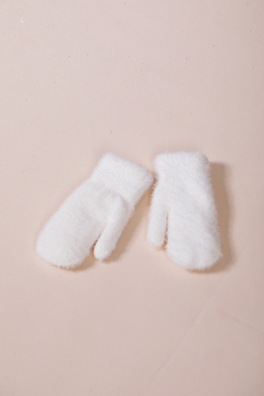 White SVNX White Soft Knit Mittens, Image 1 of 4