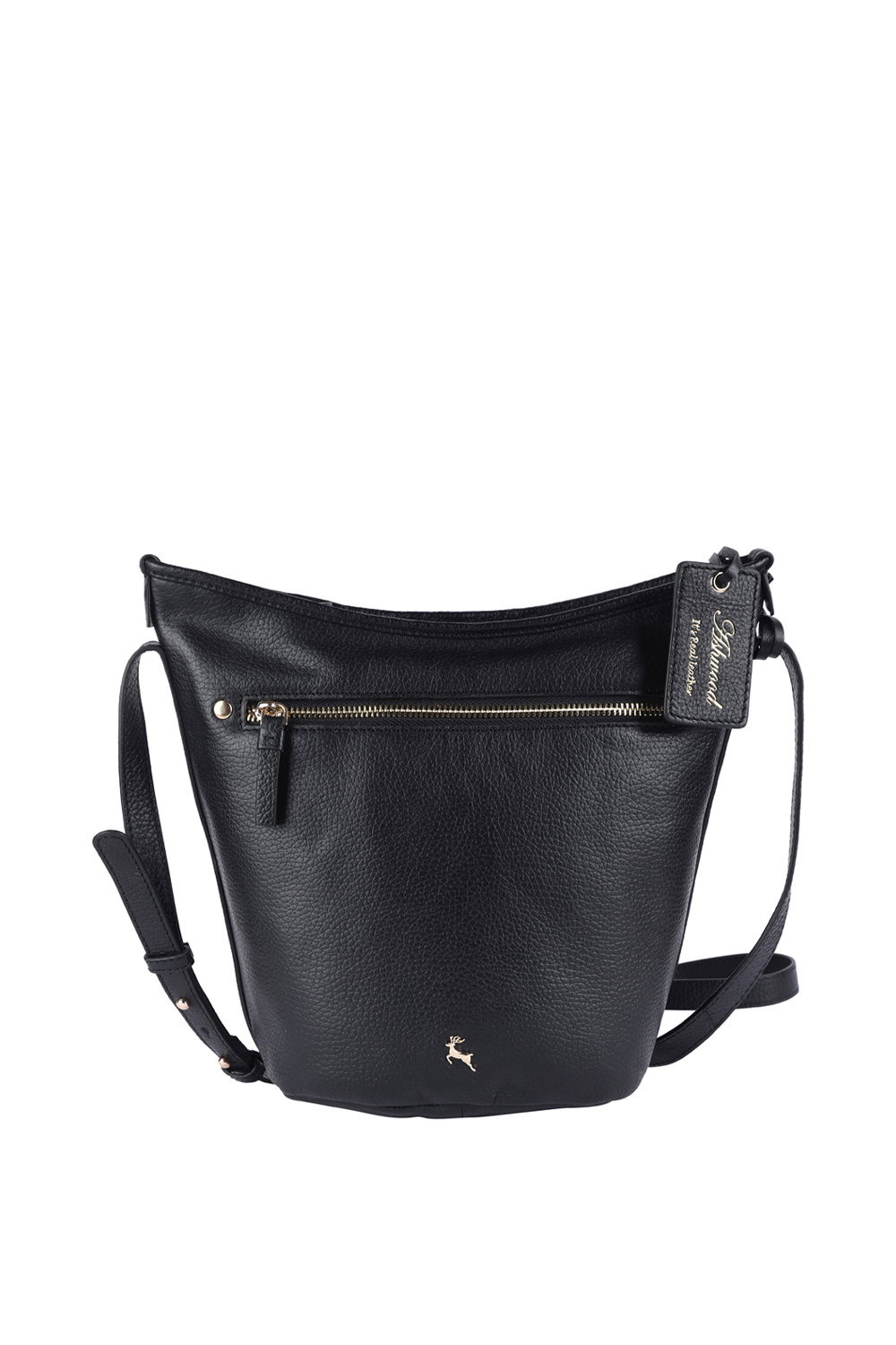 Black "Expression" Real Leather Shoulder Bag, Image 1 of 3
