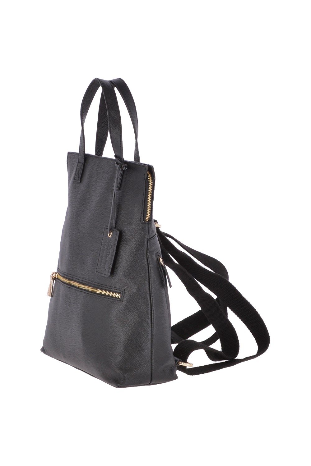 Black 'Borsa Zainetto' 2 in 1 Leather Backpack Handbag, Image 2 of 3