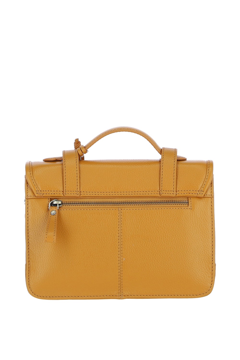 Ochre Stylish Real Leather Large Satchel Bag, Image 3 of 4