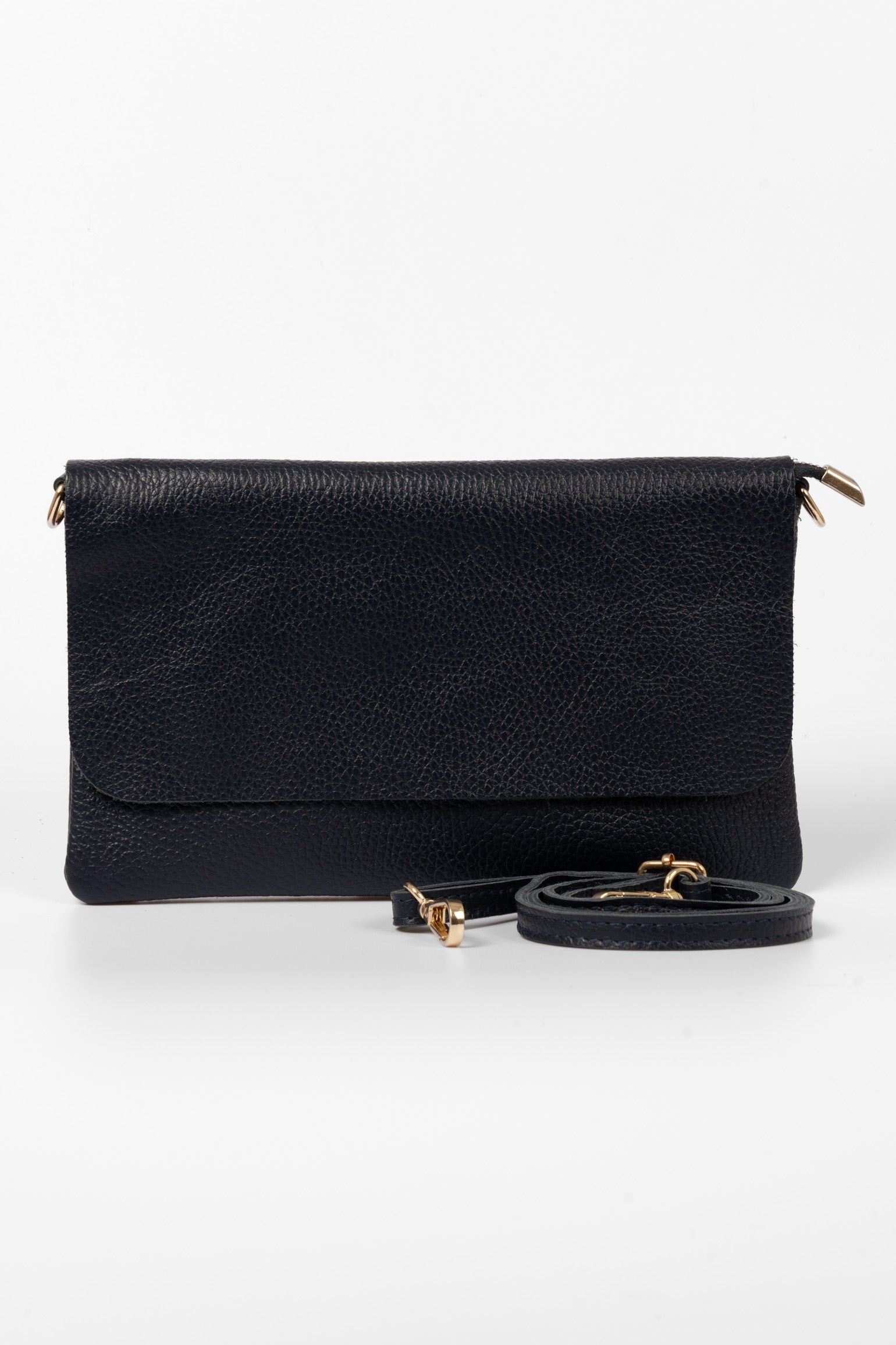 Navy Blue Italian Leather Clutch Bag, Image 3 of 3