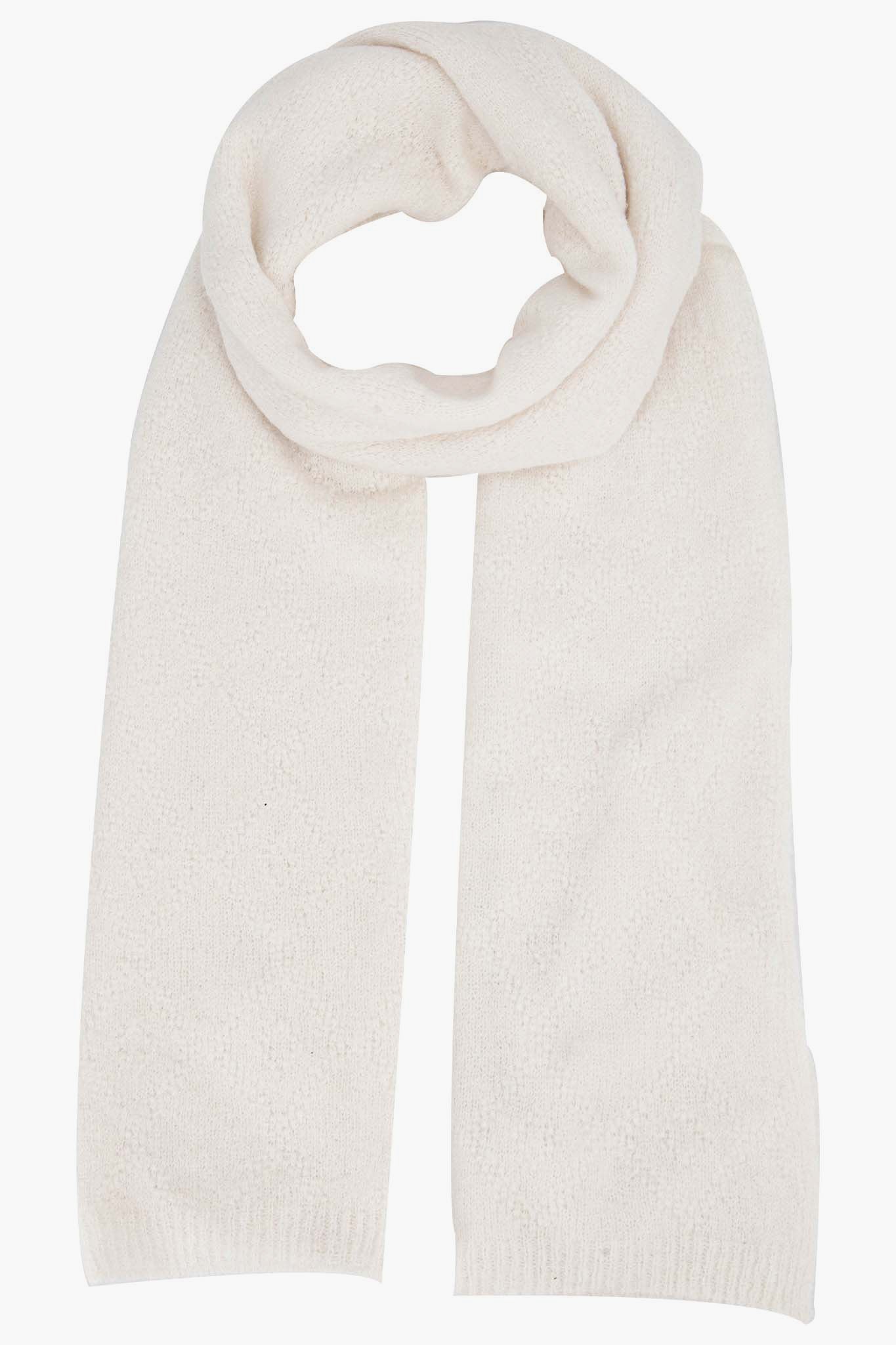 Cream Plain Wool Blend Winter Scarf, Image 1 of 4