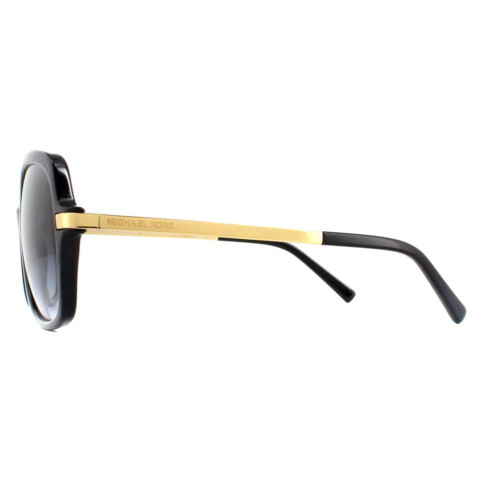 Black Michael Kors Black Square Black Gold Light Grey Gradient Sunglasses, Image 3 of 6