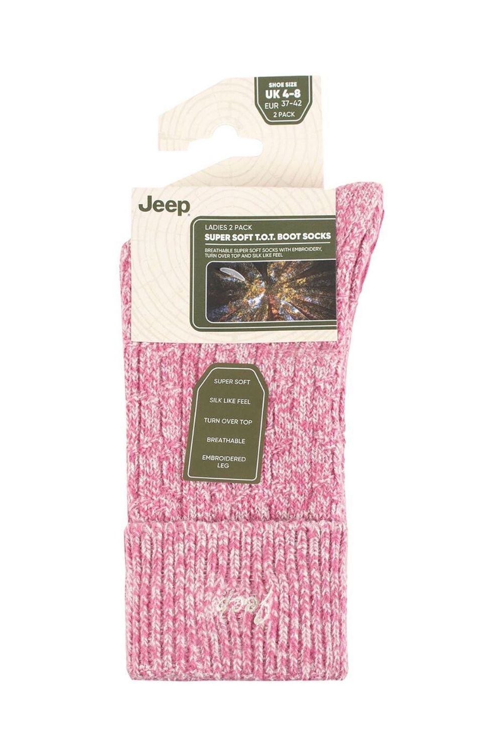 Pink 2 Pack Super Soft Boot Socks, Image 2 of 3