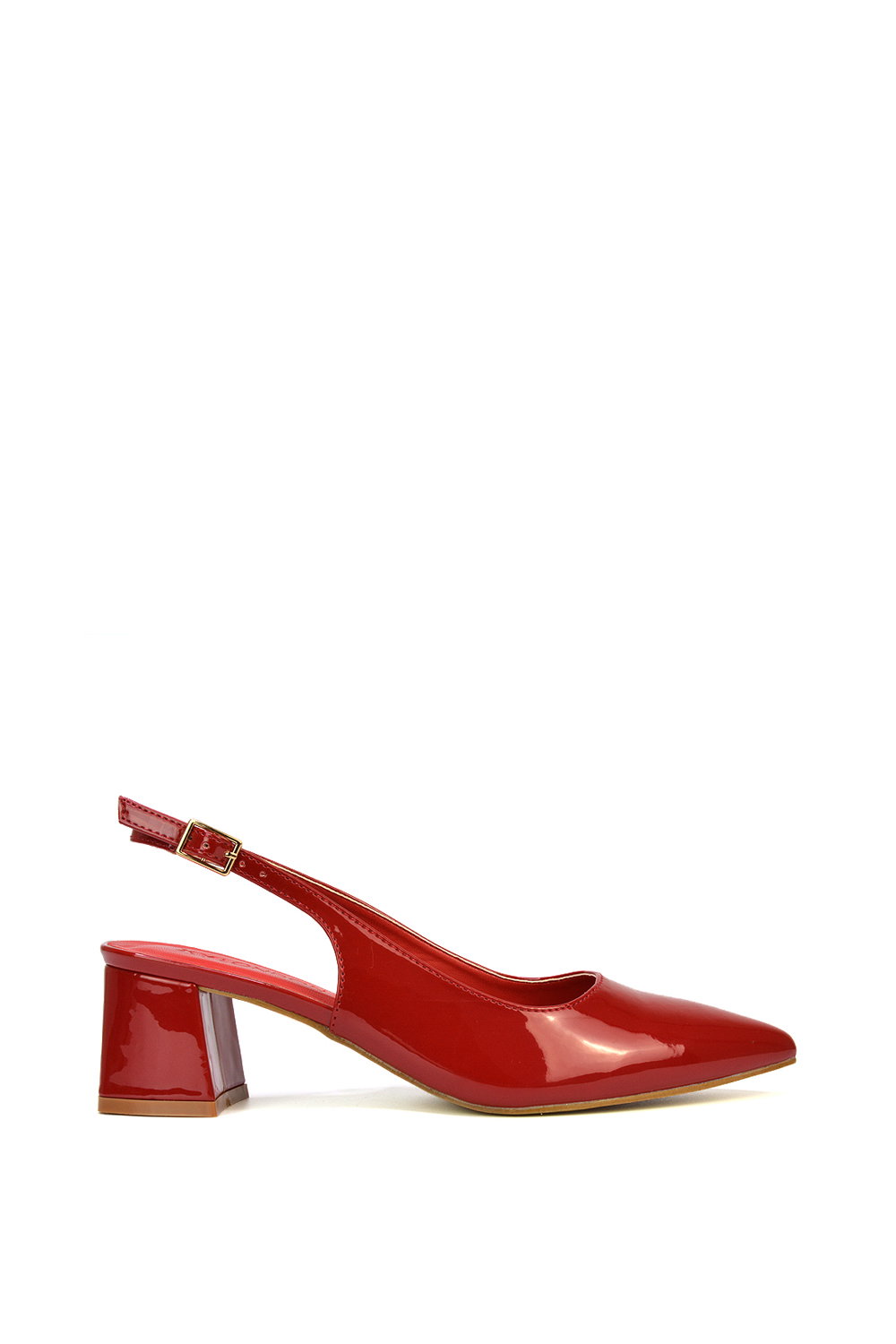 White 'Devon' Court Shoe Block Heels With Slingback