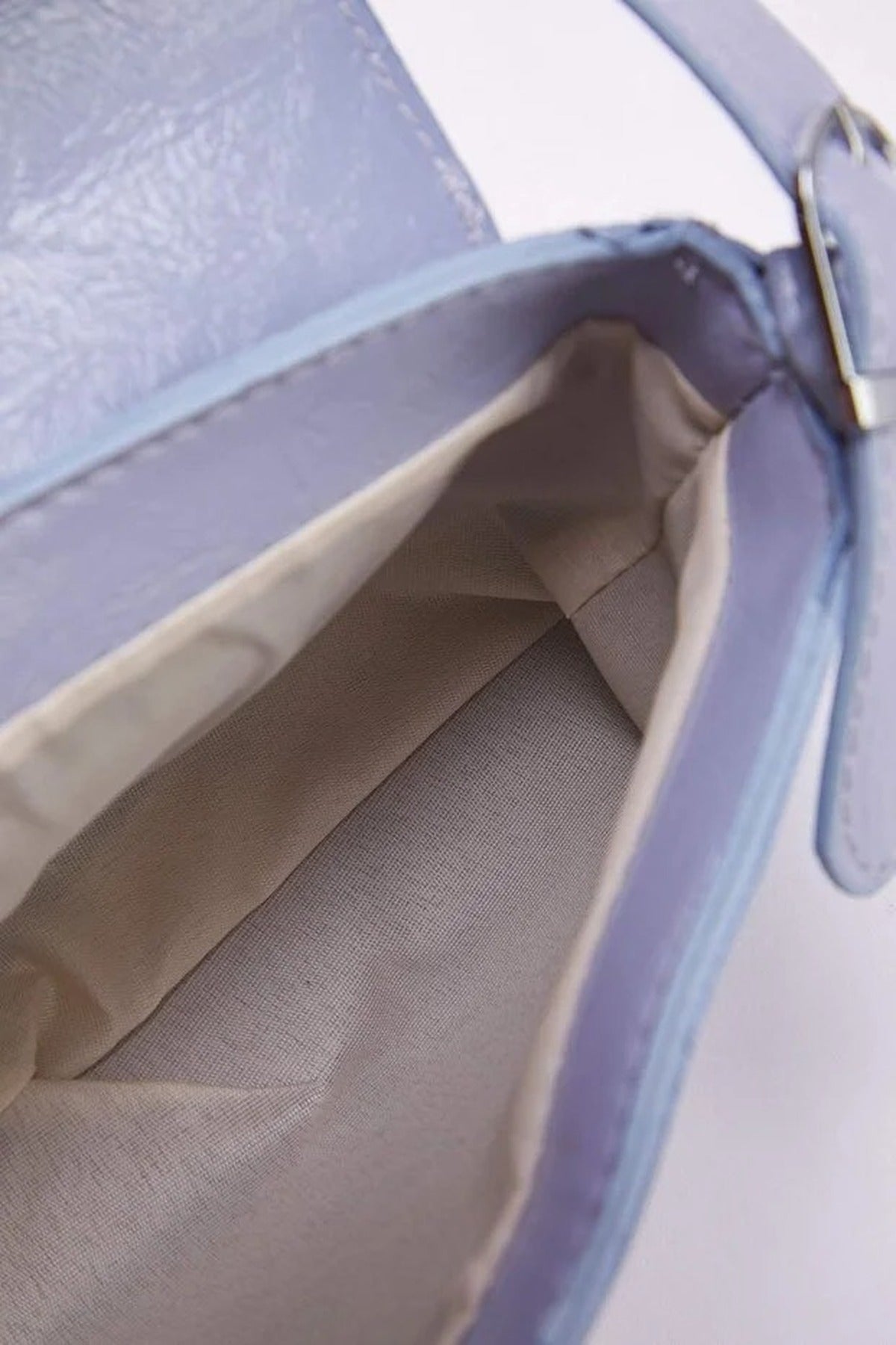 Blue WOVCOR Blue Flap Over Baguette Shoulder Bag, Image 2 of 4