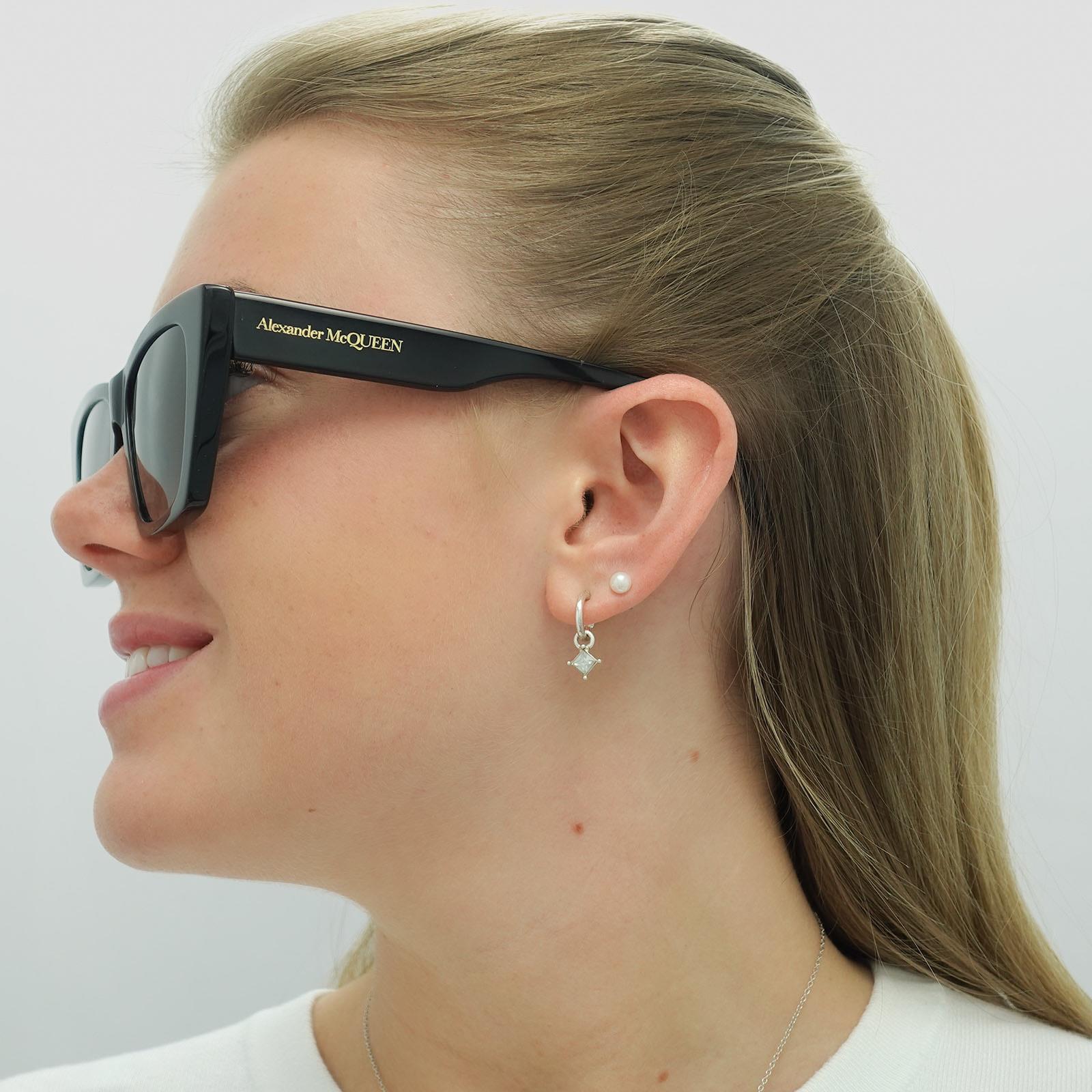 Black Alexander McQueen Black Cat Eye Black Grey AM0299S, Image 7 of 8