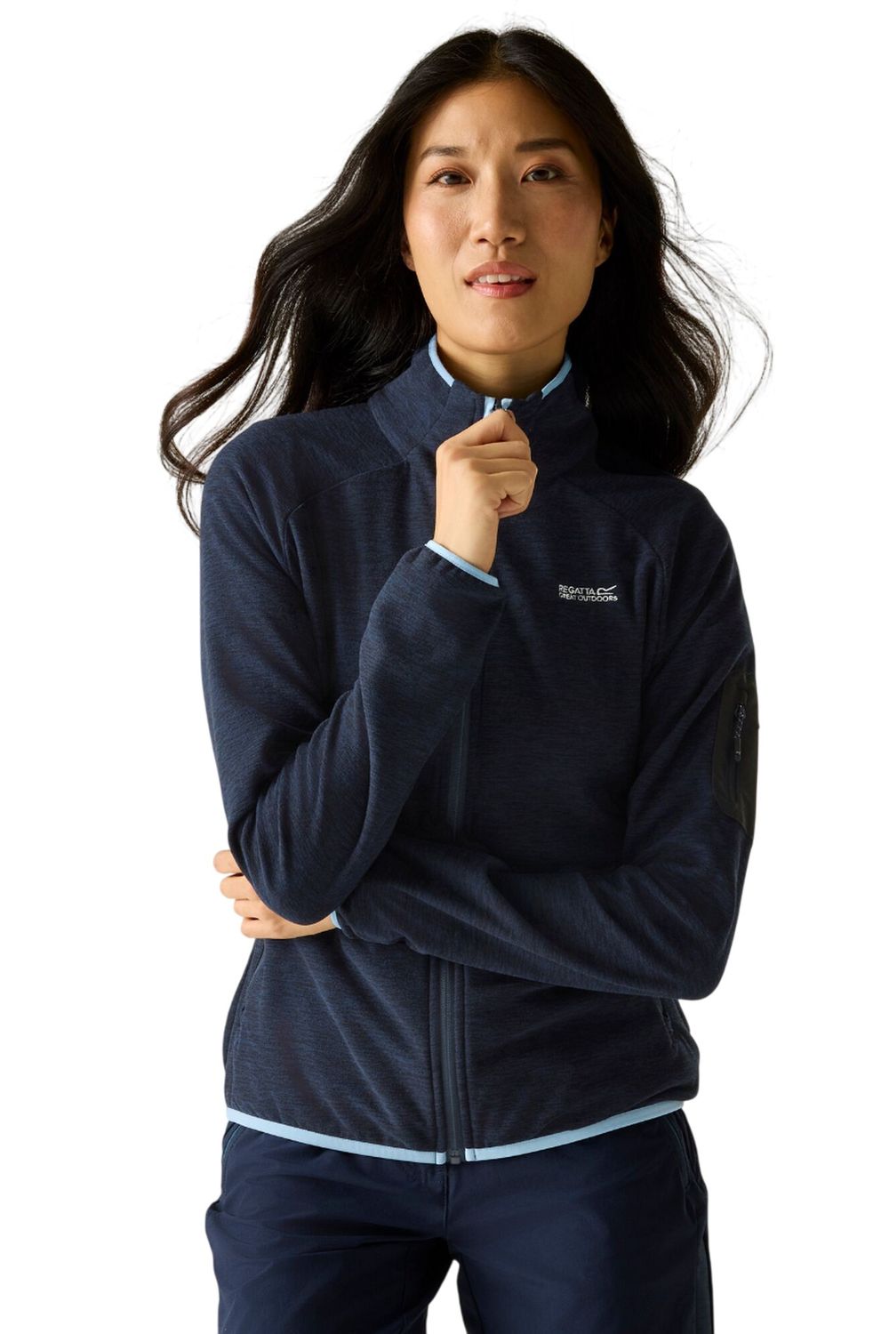 Navy Blue Rivendell Full Zip Fleece Jacket, Image 4 of 4