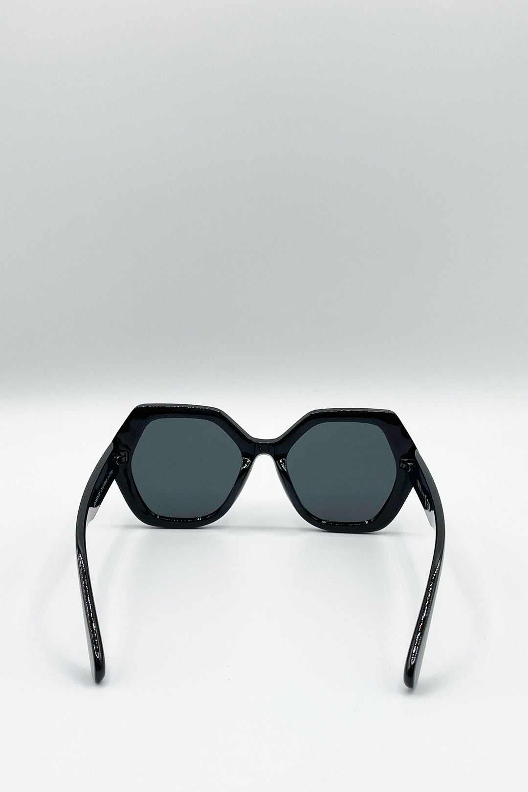 Black Oversized Rounded Angular Sunglasses, Image 5 of 5