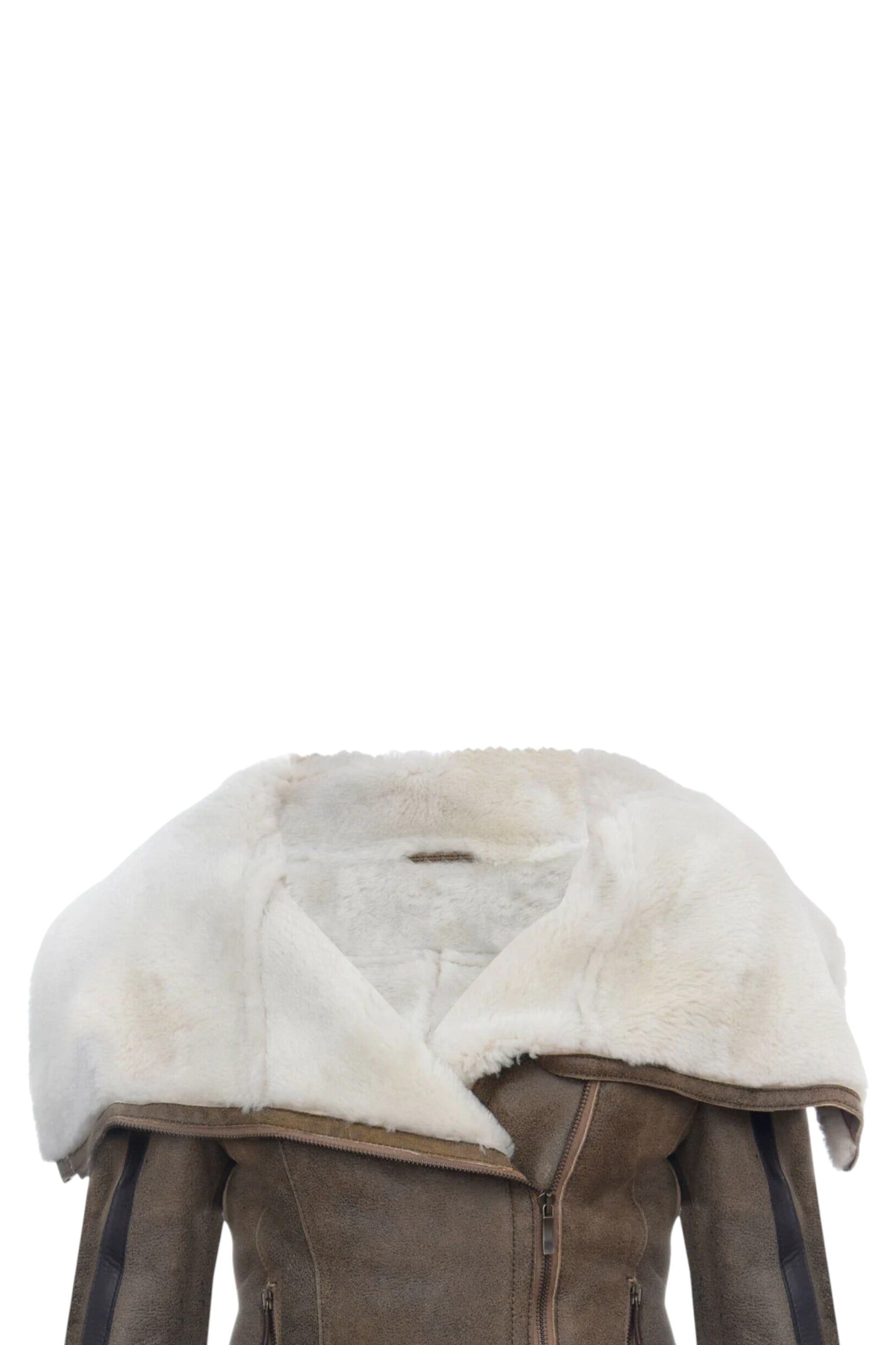 Tan Merino Sheepskin Aviator Leather Jacket, Image 5 of 5