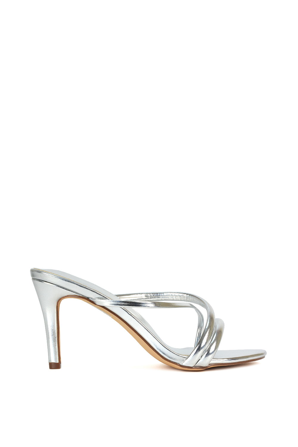 Black 'Angel' Stiletto High Heel Mule Sandals