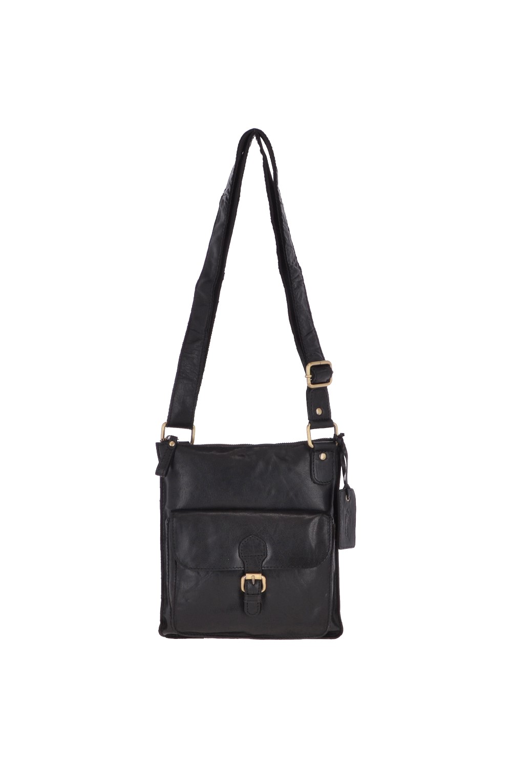 Black Vintage Small Leather Shoulder Bag, Image 2 of 4