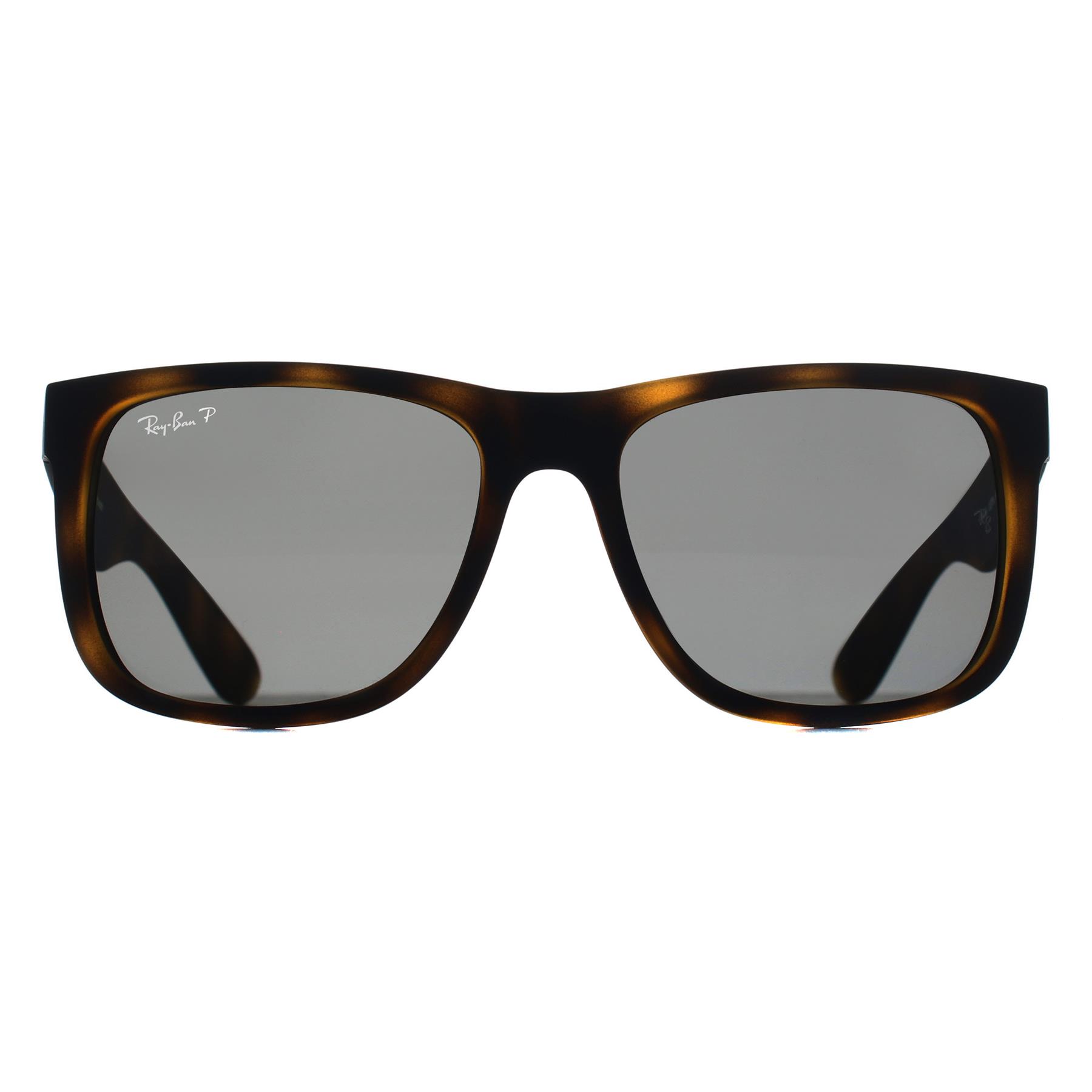 Brown Rectangle Matte Havana Dark Grey Polarized RB4165 Justin, Image 1 of 3