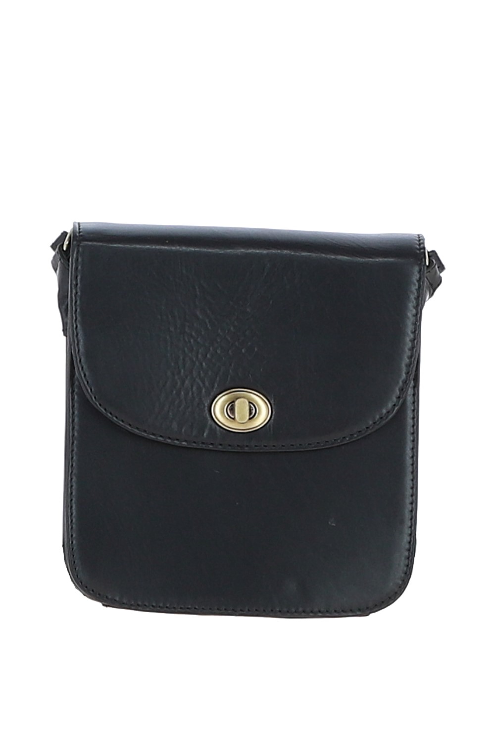 Black Medium Real Leather Crossbody Bag, Image 1 of 5