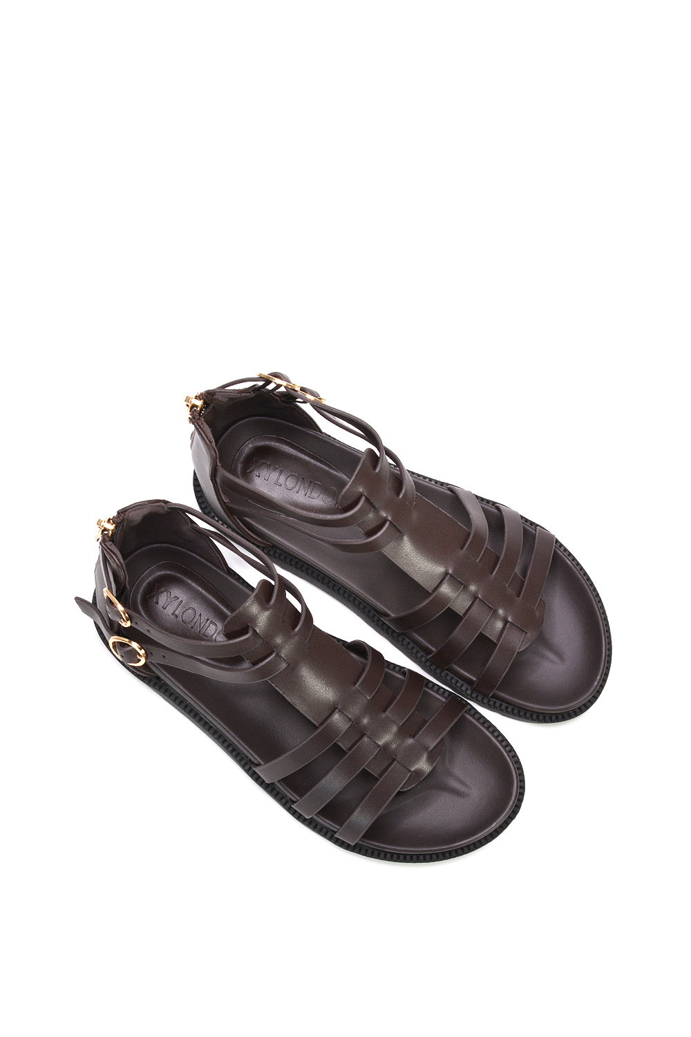 Brown XY LONDON Brown 'Haden' Flatform Gladiator Sandals With Chunky Sole, Image 6 of 6