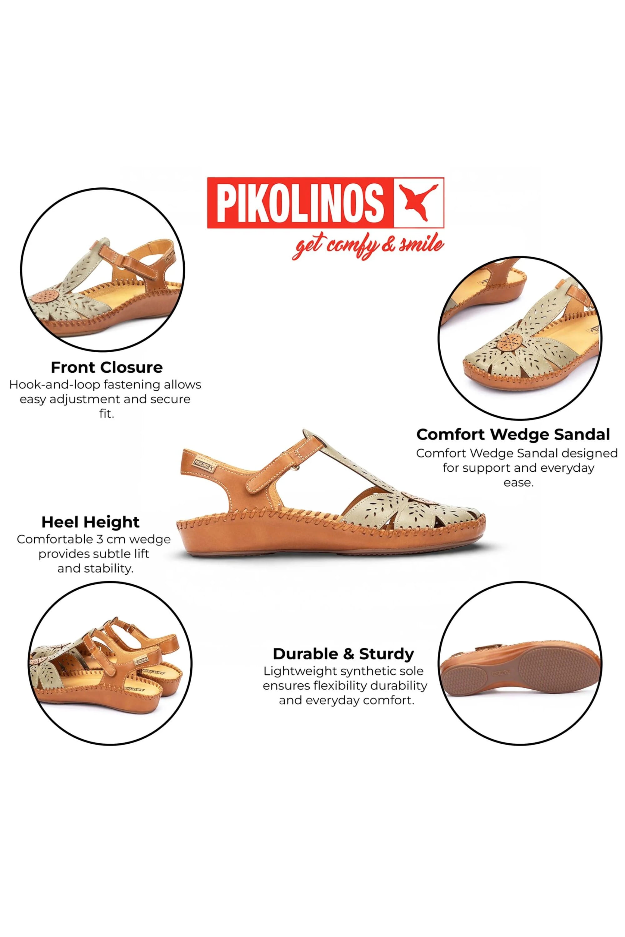 Green Womens Comfort Wedge Sandals P-Vallarta, Image 3 of 8