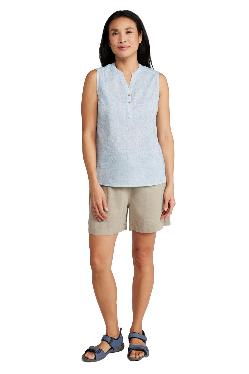 White Petra Printed Sleeveless Shirt, Image 3 of 3