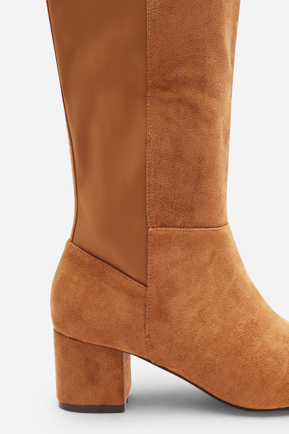 Beige 'Cherish' Block Heel Knee High Boots, Image 2 of 7