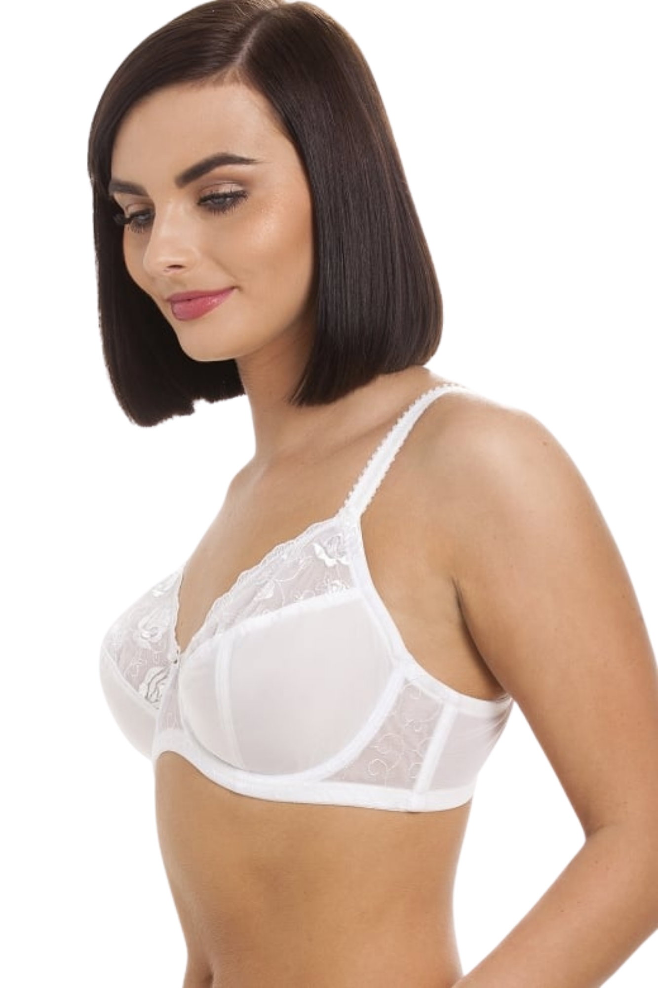 White Camille Lingerie White Underwired Non Padded Full Cup Bra, Image 2 of 5