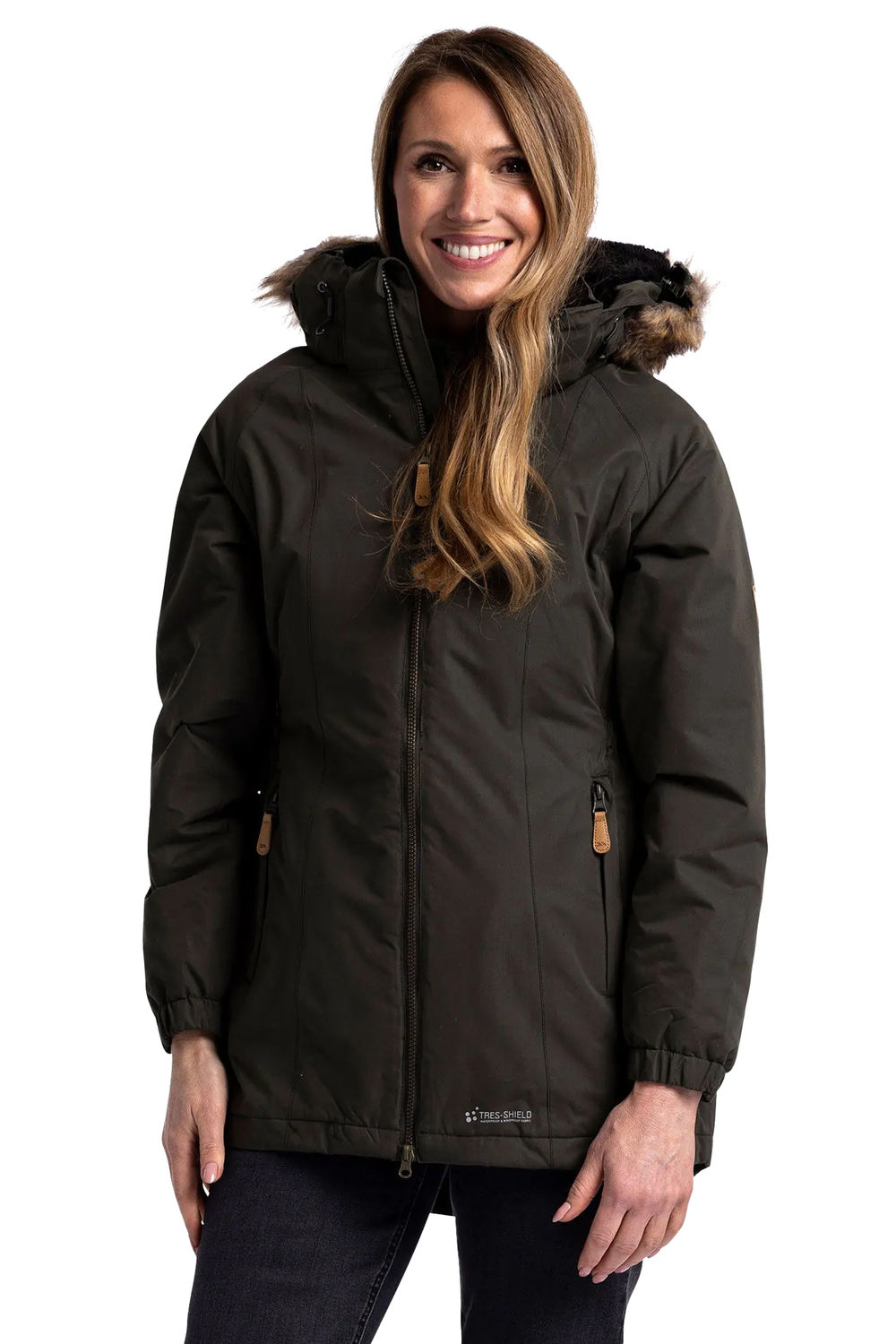 Dark Green Celebrity Insulated Longline Parka Jacket, Image 4 of 5