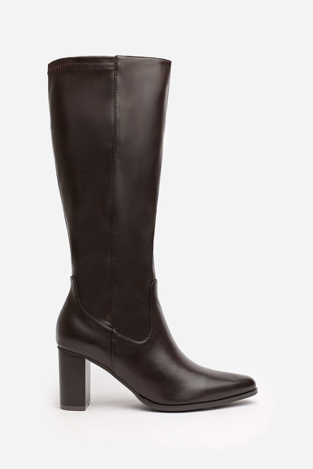 Dark Brown 'Ainsley' Block Heel Knee High Boots, Image 2 of 6