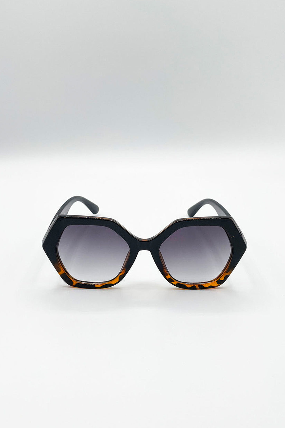 Tortoishell Oversized Rounded Angular Sunglasses, Image 1 of 5