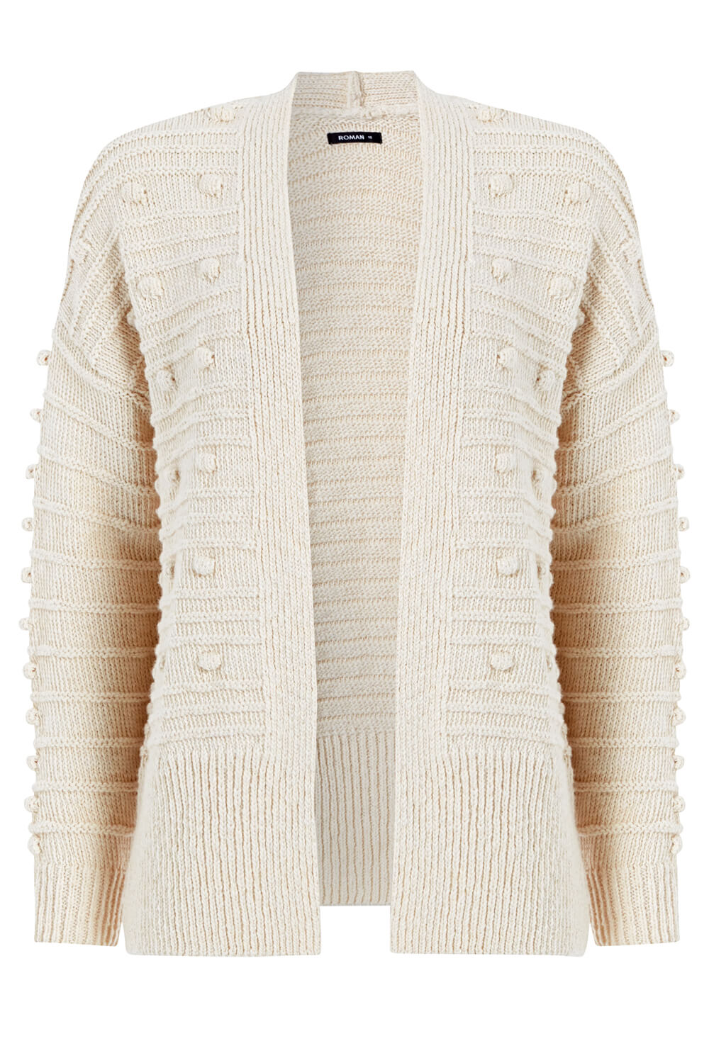 Natural Bobble Detail Textured Cardigan, Image 6 of 5
