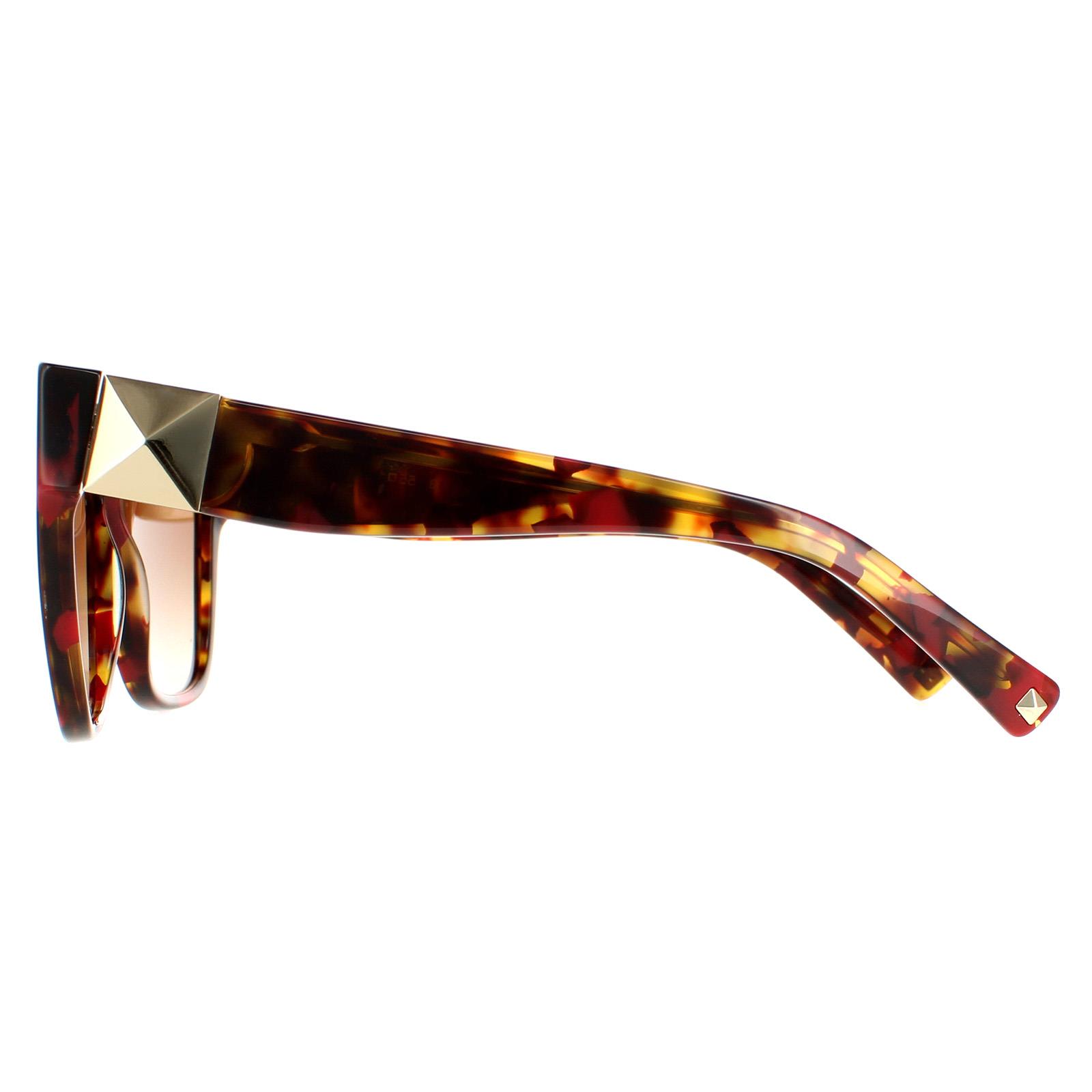  Square Red Havana Brown Gradient VA4111 Sunglasses, Image 3 of 4