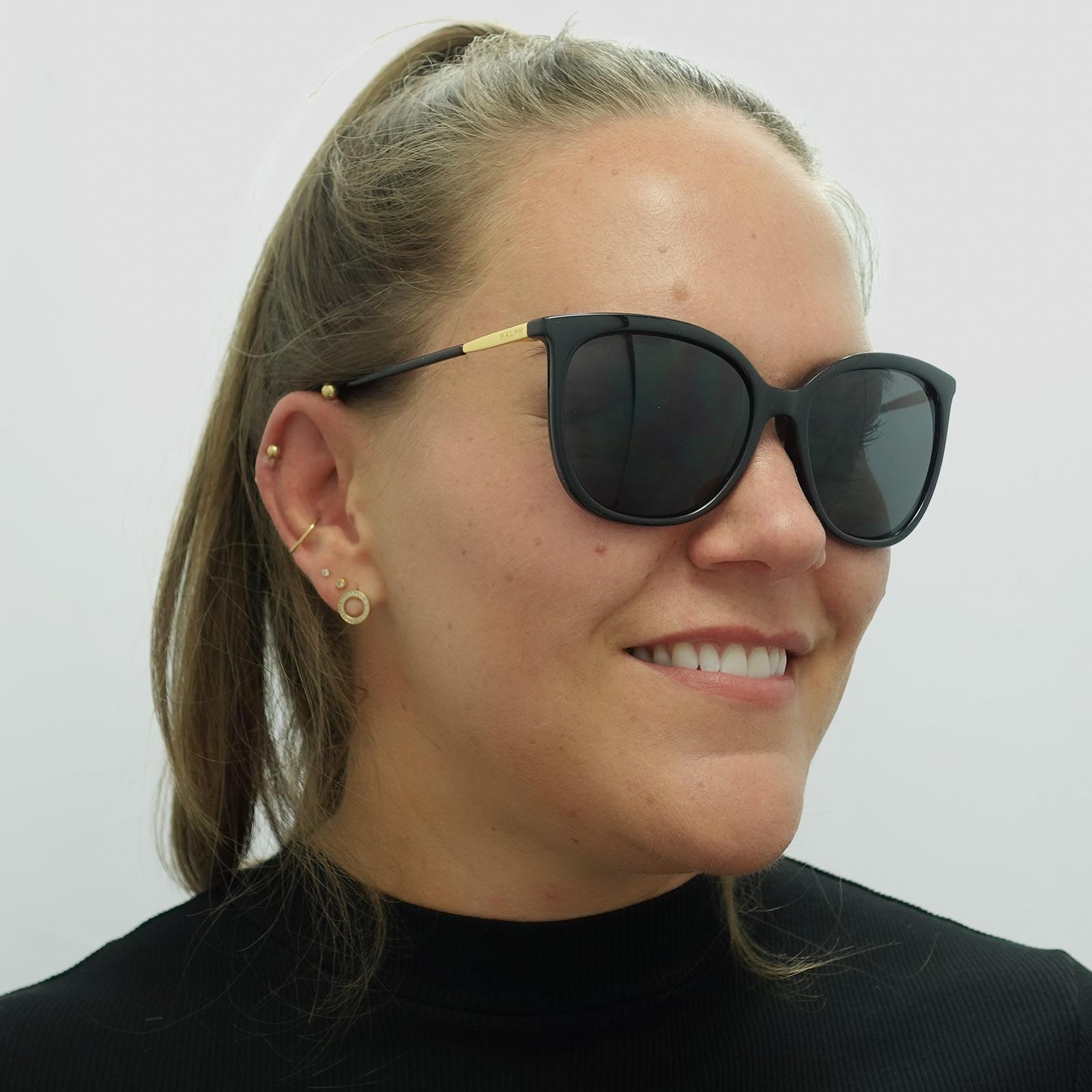 Black Butterfly Shiny Black Dark Grey Polarized RA5248 Sunglasses, Image 5 of 6