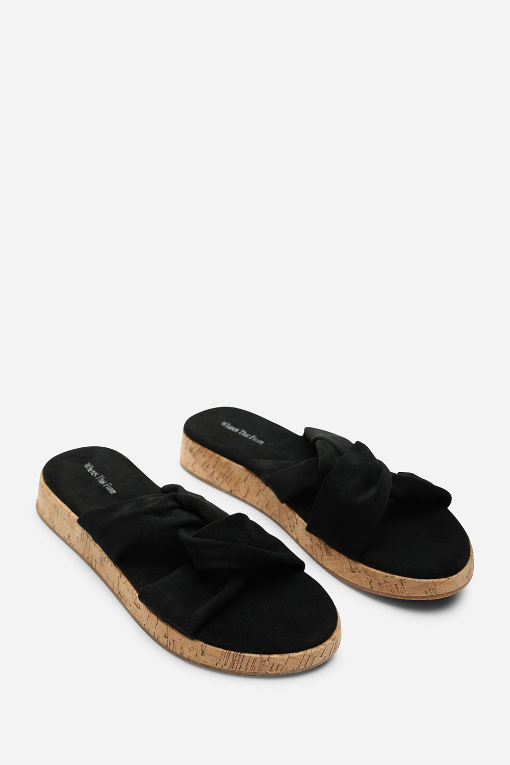 Black Bowite Knotted Open Toe Low Wedge Sandal, Image 4 of 6
